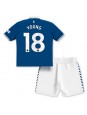 Everton Ashley Young #18 Heimtrikotsatz für Kinder 2023-24 Kurzarm (+ Kurze Hosen)